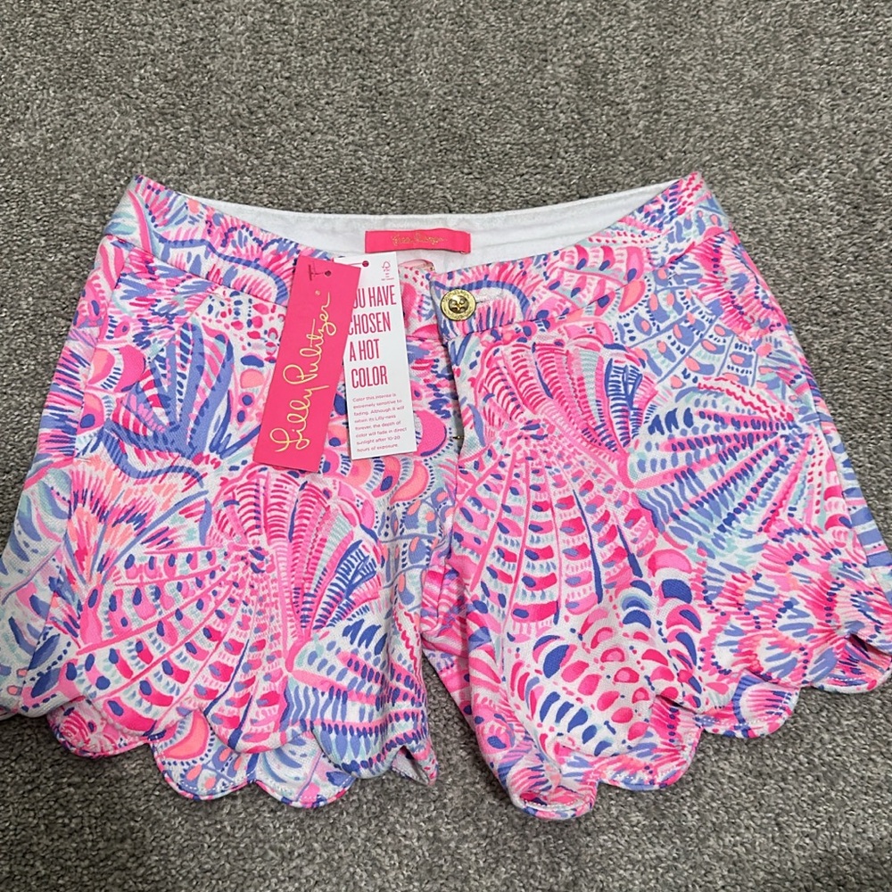 Lilly Pulitzer Vibrant Pink and Blue Patterned Shorts